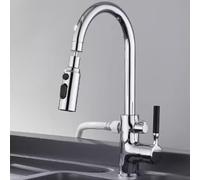 XSDSM Grifo De Cocina Fregadero Grifo De Lavavajillas Torneira Cozinha Giratorio 360°,Plata