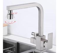XSDSM Grifo Fregadero Cocina Grifo De Cocina Multifuncional Con Conector De Lavavajillas,Gris