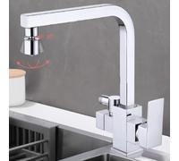 XSDSM Grifo Fregadero Cocina Grifo De Cocina Multifuncional Con Conector De Lavavajillas,Plata