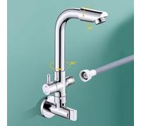 XSDSM Grifo Fregadero Pared Grifo De Cocina Fregadero Con Conector De Lavavajillas,Plata