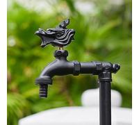 XSDSM Grifo Jardin Pared con Enchufe De 1/2 Pulgada Grifo Jardin Dragon Latón para Postes De Patio,Negro