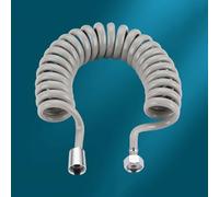 XSDSM Manguera Espiral Extensible Mangueras Flexibles G 1/2 para Grifo Tubo Ducha 2M,Gris