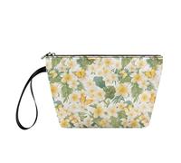 Xsehusvy - Bolsa de maquillaje para mujer, con cremallera, bolsa de aseo con asa, bonito kit de lavado de viaje esencial para las cuatro estaciones, Floral tropical