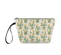 Xsehusvy - Bolsa de maquillaje para mujer, con cremallera, bolsa de aseo con asa, bonito kit de lavado de viaje esencial para las cuatro estaciones, Cactus