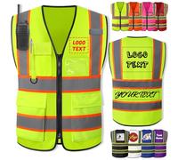 Xsersao Chaleco Seguridad Personalizado con Logotipo Chaleco Reflectante Personalizado Chalecos de Seguridad de Alta Visibilidad Dos Tonos Para Hombres Y Mujeres Que Trabajan, Amarillo