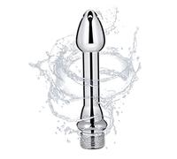 XSEXO Ducha de enema de aluminio, cabezal de ducha de aluminio de 5 agujeros con boquilla nueva, sistema de enjuague limpio de aluminio (plata)