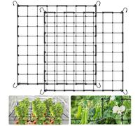 XSHAO 2 redes de 80 x 80 cm, red de crecimiento con 8 ganchos, malla elástica para plantas, verduras, frutas, flores