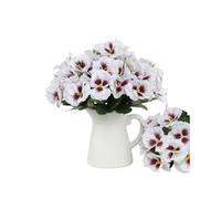 Xshelley 10 paquetes de flores artificiales para exteriores, resistentes a los rayos UV, flores artificiales de seda, crisantemo salvaje, alféizar de la ventana, porche, hogar, jardín, boda