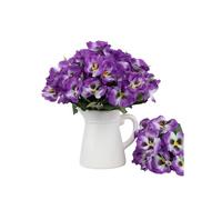 Xshelley 10 paquetes de flores artificiales para exteriores, resistentes a los rayos UV, flores artificiales de seda, crisantemo salvaje, alféizar de la ventana, porche, hogar, jardín, boda,