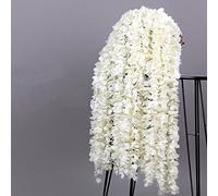 Xshelley Flores colgantes de glicinas artificiales de seda de 100 cm, paquete de 10 coronas de glicinas de seda, para fiestas, escenarios, bodas, decoración de pared de jardín interior y exterior