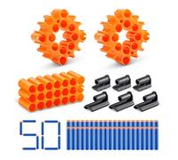 Xshot Insanity Accessories,2 Round Connectors & Connectors (1 Square, 3A, 3B), 50 Darts, Toy Foam Dart Blaster Accessory, Major Brand Compatible