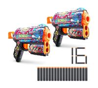 Xshot Skins Flux Blaster Sonic Robotnik, Sonic The Hedgehog Design with 16 Darts, Easy Reload, Air Pocket Dart Technology, Toy Foam Blaster for Kids, Teens and Adults (2 Blasters, 16 Darts)