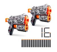 XSHOT Skins Flux - Illustrate (2 Pack + 16 Darts) by ZURU, Easy Reload, Air Pocket Dart Technology, Toy Foam Dart Blaster for Kids, Teens, Adults, Frustration Free Packaging