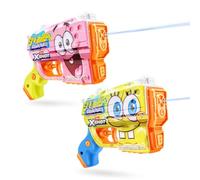 XSHOT Water Bob Esponja Jr Lanzador de Agua Paquete de 2 de ZURU - Pistola de Agua Infantil con diseño de Bob Esponja, llenado rápido, Alcance 9 m y Tanque 150 ml. Ideal para niños 3+