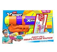 XSHOT Water Fast-Fill 80s Super Splash (Purple) de ZURU - Pistola de Agua Vintage con llenado rápido, Alcance 10 m y depósito 750 ml. Ideal para niños 6+, Patio y Piscina