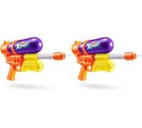 XSHOT Water Fast-Fill 80s Super Splash (Purple) de ZURU - Pistola de Agua Vintage con llenado rápido, Alcance 10 m y depósito 750 ml. Ideal para niños 6+, Patio y Piscina (Paquete de 2)