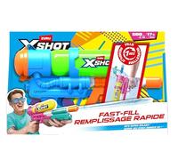 XSHOT Water Fast-Fill Retro de ZURU - Pistola de Agua Vintage con llenado rápido, Alcance 10 m y depósito 750 ml. Ideal para niños 6+, diversión en Patio y Piscina.
