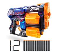 XShot X-Shot Skins Dread Poppy Playtime - Jumpscare (12 Dardos) por ZURU, Embalaje Libre de frustración, fácil Recarga, tecnología de Dardos de Bolsillo de Aire, Lanzador de Dardos de Espuma de