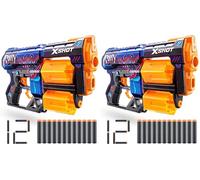 XShot X-Shot Skins Dread Poppy Playtime - Jumpscare (12 Dardos) por ZURU, Embalaje Libre de frustración, fácil Recarga, tecnología de Dardos de Bolsillo de Aire, Lanzador de Dardos de Espuma de