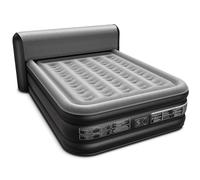 Xsleep Colchón de aire Queen de 18 pulgadas de alto, perilla Queen Start 1-3 minutos de inflado/desinflado rápido para todos los lugares interiores y exteriores, gris y negro