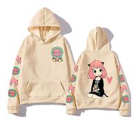 XSLGOGO Anime Spy x Family Harajuku Sudadera con Capucha de Manga Larga Anya Forger Casual Pullover Spy x Family Anya Impreso Sudadera para Mujeres y Hombres