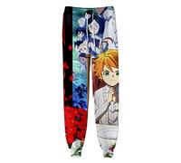 XSLGOGO Unisex Anime The Promised Neverland Pantalones Norman Pantalones Deportivos Emma Graphics Pantalones harén de Cintura elástica con cordón