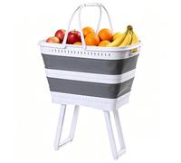 XSolution De Lavage Surélevée : Le Grand Panier À Linge Avec Support Fonctionne Comme Une Station De Ergonomique, Offrant Une Cuve De Lavage À Base Stable Pour Des Tâches De Nettoyage Et De Tre