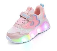 XSportmode Zapatillas brillantes, elegantes y cómodas for niñas: zapatos deportivos transpirables, duraderos y livianos con suela antideslizante y diseño fácil de usar(Rosa,22 EU)