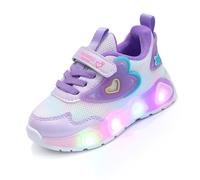 XSportmode Zapatillas brillantes, elegantes y cómodas for niñas: zapatos deportivos transpirables, duraderos y livianos con suela antideslizante y diseño fácil de usar(Púrpura,34 EU)