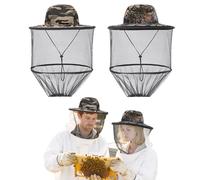 XSQD 2 Piezas Sombrero Prueba Insectos y Mosquitos, Sombrero Antimosquitos Con Red Extraíble, Sombreros De Apicultura Plegable, Sombreros De Malla Para El Sol Adecuado Para Camping, Montañismo, Pesca