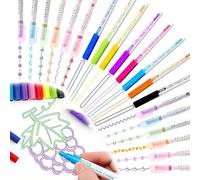 XSQD 20PCS Curva Estudiante Marca Fluorescente, Pluma de Contorno Bicolor de Doble Línea, la Pluma Resaltado La Curva de Tinta a Agua de 0,5 mm, Para Notas, Tarjetas de Regalo, Pintura