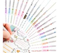 XSQD 20pcs Curva Secado Rápido Marcador Estudiantil Fluorescente, Encaje Doble Cabeza Color Bolígrafo, Fluorescente Curva De Tinta a Base Agua De 0,5 mm, Para Notas, Tarjetas de Regalo, Pintura