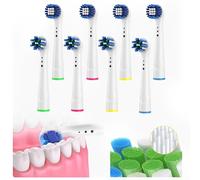 XSQD Compatible Oral-B Cabeza de Cepillo Dientes Eléctrico, Cabeza Dientes de Pelo Blando Arco Tridimensional 3D, Limpieza para Eliminar Placa Dental, 8 Juegos, Cabeza de Cepillo de Ondas Sonoras