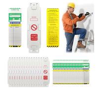 XSQD Etiquetas De Escalera, 15 Soportes y 20 Insertos De Etiquetas Inspección Escaleras, Etiqueta Escaleras Andamio, Señales De Advertencia Seguridad, Accesorios Escalera Para Uso Interior y Exterior