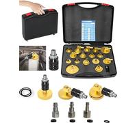 XSTARYE 17 Piezas Purgador Frenos Coche Juego de Adaptadores Purga de Frenos de Automóvil Adaptador con Acoplamiento Rápido, Purgar o Rellenar Líquido de Frenos Compatible con VW para BMW...