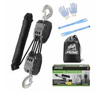 XSTRAP - Polipasto de Cuerda de 50 pies, Sistema de polea de Bloqueo y Aparejo para Levantar Objetos Pesados, Resistencia a la Rotura de 2000 Libras con 2 bucles Suaves (Negro)