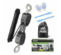 XSTRAP - Polipasto de Cuerda de 50 pies, Sistema de polea de Bloqueo y Aparejo para Levantar Objetos Pesados, Resistencia a la Rotura de 2000 Libras con 2 bucles Suaves (Negro)