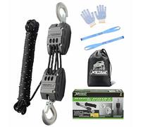 XSTRAP Standard Polea de elevación de Cuerda Reflectante de 2 Libras de Alta Resistencia de 50 pies, Sistema de Bloqueo de Ruedas y Aparejos con 2 bucles Suaves de 18 Pulgadas para cría de Animales,