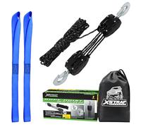 XSTRAP STANDARD - Polipasto de Cuerda Resistente, 907 kg, 1 tonelada, Aparejo de poleas con Rueda, Potencia de elevación 5:1, 2 uds, 45 cm, Ganchos Blandos (15 m, Reflectante, Mejorado)