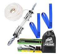XSTRAP STANDARD Polipasto de cuerda resistente de 2 libras de resistencia a la rotura de 50 pies, bloque de carga de trabajo de 1000 libras y sistema de polea de aparejos para levantar objetos pesados