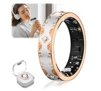 XSWCCJJ 2026 TOP 1 9.0 Smart Ring and Charging Case【Industry First - 0 Measurement Error】【IP68 Waterproof】 Smart Ring Damen & Herren for Sleep Tracking Wearable Device, SpO2, Fitness 【White 9#】