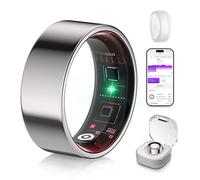 XSWCCJJ Anillo inteligente 6.0 y funda de carga【Primero en la industria - 0 error de medición】【IP68 resistente al agua】 Anillo inteligente 2025 para mujeres y hombres para seguimiento del sueño