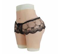 XSWL Silicona Vagina Falsa Bragas Nalgas Caderas Body Shaper Enhancer Ropa Interior Realista Sissy Panty para Transgénero,Marrón,One Size