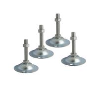 XSXSX Pies Ajustables for Muebles, Copas for pies Ajustables, Paquete de 4 M10/M12/M14, Rosca de 80mm, Base de 2mm, Hierro galvanizado, 60-150mm(M12x80mm)