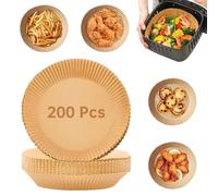 Xsybegdlk 200 unidades de papel de horno para freidora de aire caliente, 16-20 cm, papel de horno Airfryer Freidora de aire, papel pergamino redondo con Airfryer Ninja para Philips Cosori Tefal, para