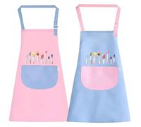 XSYKJGS Delantal para niños de 2 piezas, delantal para niños, escuela, ajustable, 6-10-12 años, delantal de cocina para niños, Azul y rosa, one size fits all (3-12 Jahre)