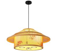 XSYNACB Lámpara colgante de estilo chino con diseño de bambú tejido, farol estampado, lámpara de techo multitamaño, adecuada para cocinas rústicas e islas de cocina.
