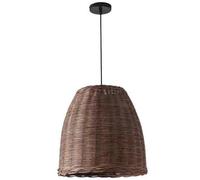 XSYNACB Lámpara colgante rústica de ratán color marrón café. de estilo granja tejida a mano. Lámpara de araña multiusos para isla de cocina. Adecuada para comedores y cocinas.