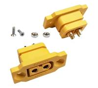 XT60E - Adaptador de enchufe hembra fijo montable, conector de soldadura de batería para control remoto, modelo de carrera, funda protectora