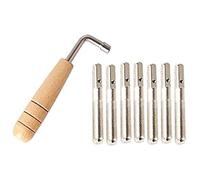 Xtahdge 7 Piezas de Clavijas de AfinacióN con Llave de AfinacióN en Forma de L para Cuerdas de Arpa de Lira Instrumentos de Cuerda Primitivos